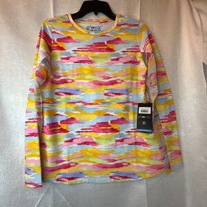 IBKUL Jessie Watermelon Multi Long Sleeve Crew Neck Top Women’s Medium NWT